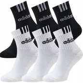 Skarpetki męskie - ADIDAS Skarpety MĘSKIE Długie Bawełna 43-45 6 PAR białe + czarne - miniaturka - grafika 1