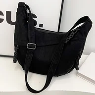 Torebki damskie - TEMU Idealna Lily Kobieta Stylowa Torba Na Ramię Z Dużą Pojemnością Z Corduroy Z Regulowanym Paskiem, Miękką Tkaniną, Wieloma Przegródkami Na Zamek - miniaturka - grafika 1