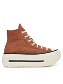 Trampki damskie - Converse Trampki Chuck Taylor All Star Lift Double Stack Platform Deer A17883C Brązowy - miniaturka - grafika 1