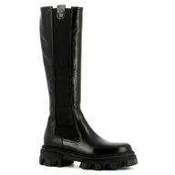 Kozaki damskie - Czarne wysokie sztyblety damskie CARINII - Carinii - miniaturka - grafika 1