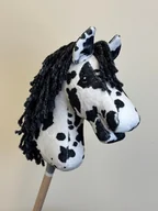 Maskotki i pluszaki - Hobby Horse A4 z odkręcanym kijem i halterem. Appaloosa biała z czarnym. - miniaturka - grafika 1