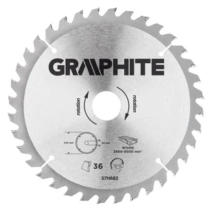 Graphite tarcza do drewna 205mm 36 zębów widia 57H682 - Tarcze do pił - miniaturka - grafika 2