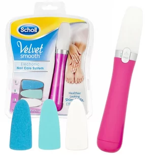 Scholl Velvet Smooth Electronic Nail Care System elektroniczny pilnik do paznokci różowy - Pozostałe kosmetyki - miniaturka - grafika 1