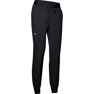 Spodnie damskie - Under Armour Damskie spodnie sportowe UA Armour, spodnie sportowe, spodnie do joggingu ze zwężaną nogawką (Black/Metallic Silver (001)) M 1348447-001 - grafika 1