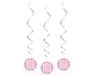 Balony i akcesoria - Dekoracja wisząca Glitz 100, groszki, różowa, 81 cm, 6 sztuk - miniaturka - grafika 1