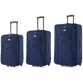 Walizki - Zestaw walizek SEMI LINE T5677-0 Granatowy - miniaturka - grafika 1