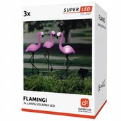 Lampy ogrodowe - 3x Lampa Ogrodowa LED SOLARNA Wbijana FLAMINGI Zewnętrzna SuperLED - miniaturka - grafika 1
