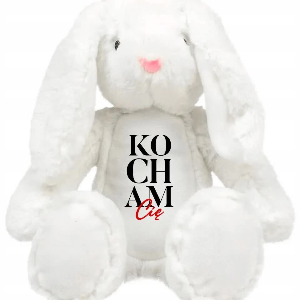 MASKOTKA Króliczek PLUSZOWY PREZENT na WALENTYNKI Kocham CIĘ Wiele WZORÓW