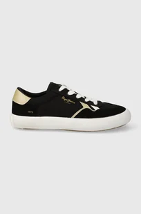 Pepe Jeans tenisówki PLS31556 damskie kolor czarny TRAVIS BRIT W - Trampki damskie - miniaturka - grafika 1
