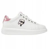 Sneakersy damskie - Karl Lagerfeld Białe sneakersy Kapri Nft Lo Lace 37 - miniaturka - grafika 1