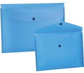Teczki i skoroszyty - Biurfol Teczka kopertowa A4 niebieska/przeź PP BF5376 - miniaturka - grafika 1