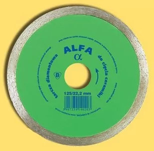Tarcza diamentowa do cięcia ceramiki Alfa pełne 125 mm 22,2 mm - Materiały ścierne - miniaturka - grafika 1