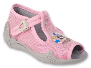 Kapcie dziecięce dziewczęce różowe Befado 213P142 na zapinki-26 - Buty dla dziewczynek - miniaturka - grafika 1