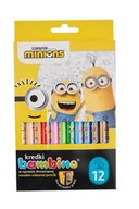 Kredki, ołówki, pastele i pisaki - Kredki Bambino Drewno Grube 12Kol Minions Majewski - miniaturka - grafika 1