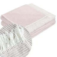 Narzuty - Pudrowy Koc Bawełniany 150x200 LADY Narzuta Pled Na Łóżko - miniaturka - grafika 1