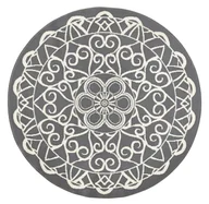 Dywany - Zala Living Stylowy welurowy dywan mandala szara okrągła 102568-140 - miniaturka - grafika 1