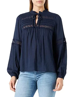 ONLY Damska bluzka ONLJUNE LS TOP WVN, Navy Blazer, XL, granatowy blezer, XL - Bluzki damskie - miniaturka - grafika 1