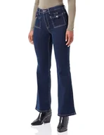 Spodnie damskie - ONLY Onlpaola Hw Flared Pocket DNM EXT dżinsy damskie, niebieski (Dark Blue Denim), (L) W / 32L - miniaturka - grafika 1