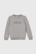 Bluzy dla dziewczynek - adidas bluza dziecięca kolor szary z nadrukiem - miniaturka - grafika 1