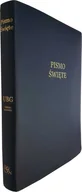 Religia i religioznawstwo - Uwspółcześniona Biblia Gdańska UBG duża ekoskóra PU F3 złoto szeroki margines granat - miniaturka - grafika 1