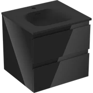 Szafki łazienkowe - Mexen Orio szafka łazienkowa 50 cm z umywalką Vela, 2 szuflady, czarna połysk/czarna mat - 91A10-05047-2-BFF70-W23M71 - miniaturka - grafika 1