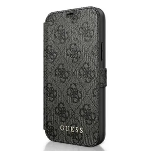 Guess GUFLBKSP12M4GG iPhone 12 6,1" Max/Pro szary/grey book 4G Charms Collection - Etui i futerały do telefonów - miniaturka - grafika 1