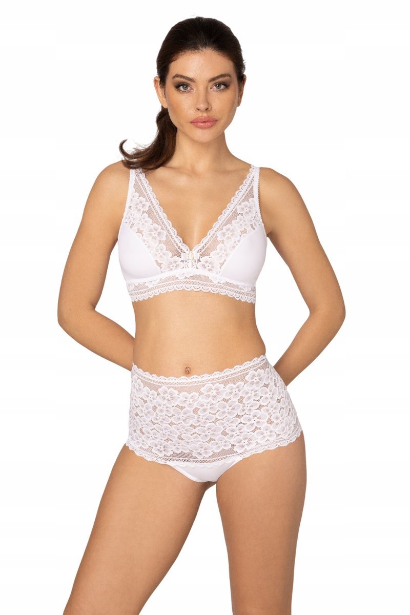 RÓŻA Majtki damskie - Figi bokserki BIAŁE r. L