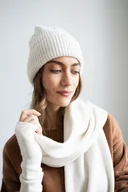 Rękawiczki - Mitenki Merino & cashmere śmietankowe - miniaturka - grafika 1