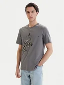 Koszulki męskie - HUGO T-Shirt Discorb 50557672 Szary Regular Fit - miniaturka - grafika 1