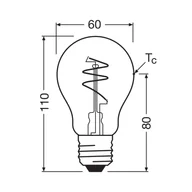 Żarówki LED - OSRAM LED Vintage E27 4,9W 2,700K Spiral Filament złota - miniaturka - grafika 1