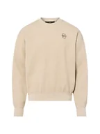 Bluzy męskie - Alpha Industries Bluza męska - Studio Waffle Mężczyźni Bawełna beżowy wypukły wzór tkaniny, S - miniaturka - grafika 1
