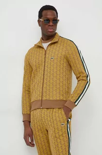Bluzy męskie - Lacoste bluza męska kolor brązowy wzorzysta - grafika 1