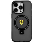 Etui i futerały do telefonów - Ferrari FEHMP15SUSCAK iPhone 15 6.1" czarny/black hardcase Ring Stand 2023 Collection MagSafe - miniaturka - grafika 1