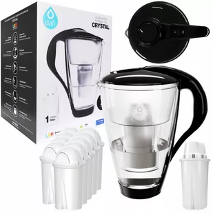 Dafi Crystal 2L Szklany Dzbanek Filtrujący + Dafi Classic Wkład/Filtr Wody + 9X Wessper Aquaclassic Zamienny Wkład/Filtr Wody Do Dzbanków: Brita, Aq.. - Dzbanki filtrujące - miniaturka - grafika 1