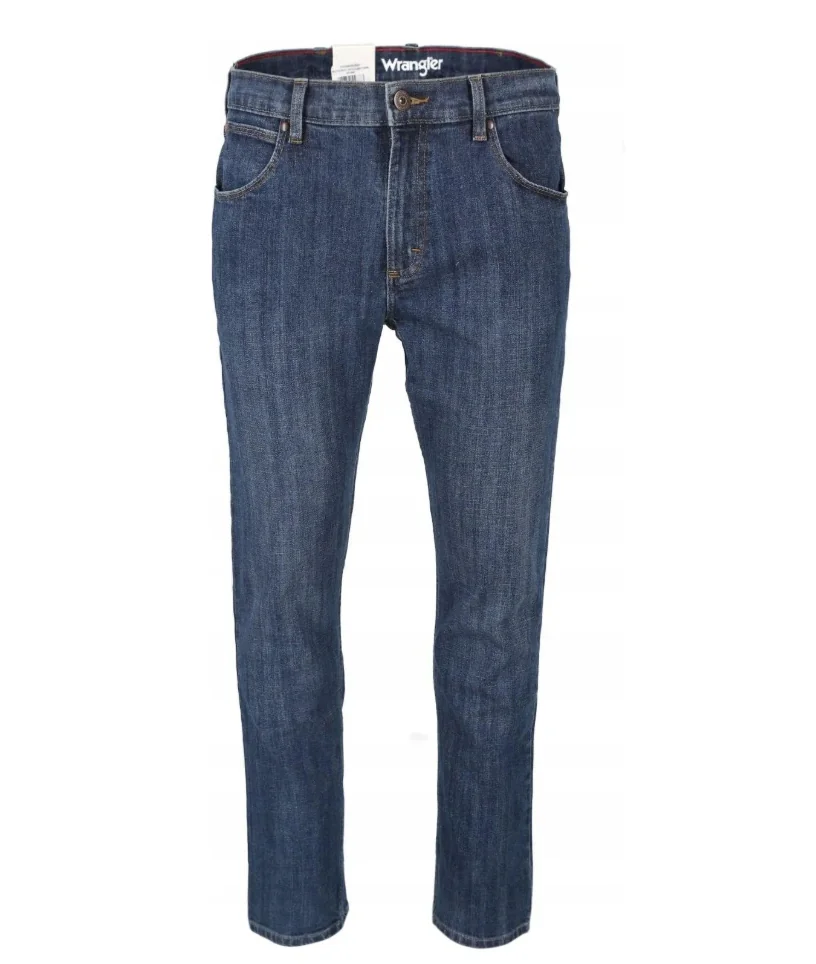 WRANGLER JEANSY MĘSKIE PROSTE GRANATOWE Z BAWEŁNY W36 L30 12FA