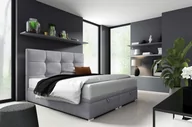Łóżka - Łóżko kontynentalne pikowane z materacem Harry 2 160x200 Szare - miniaturka - grafika 1