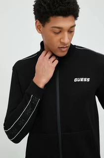 Bluzy męskie - Guess bluza męska kolor czarny z nadrukiem - grafika 1