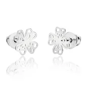 Kolczyki - Kolczyki koniczyny ażurowe srebrne - miniaturka - grafika 1