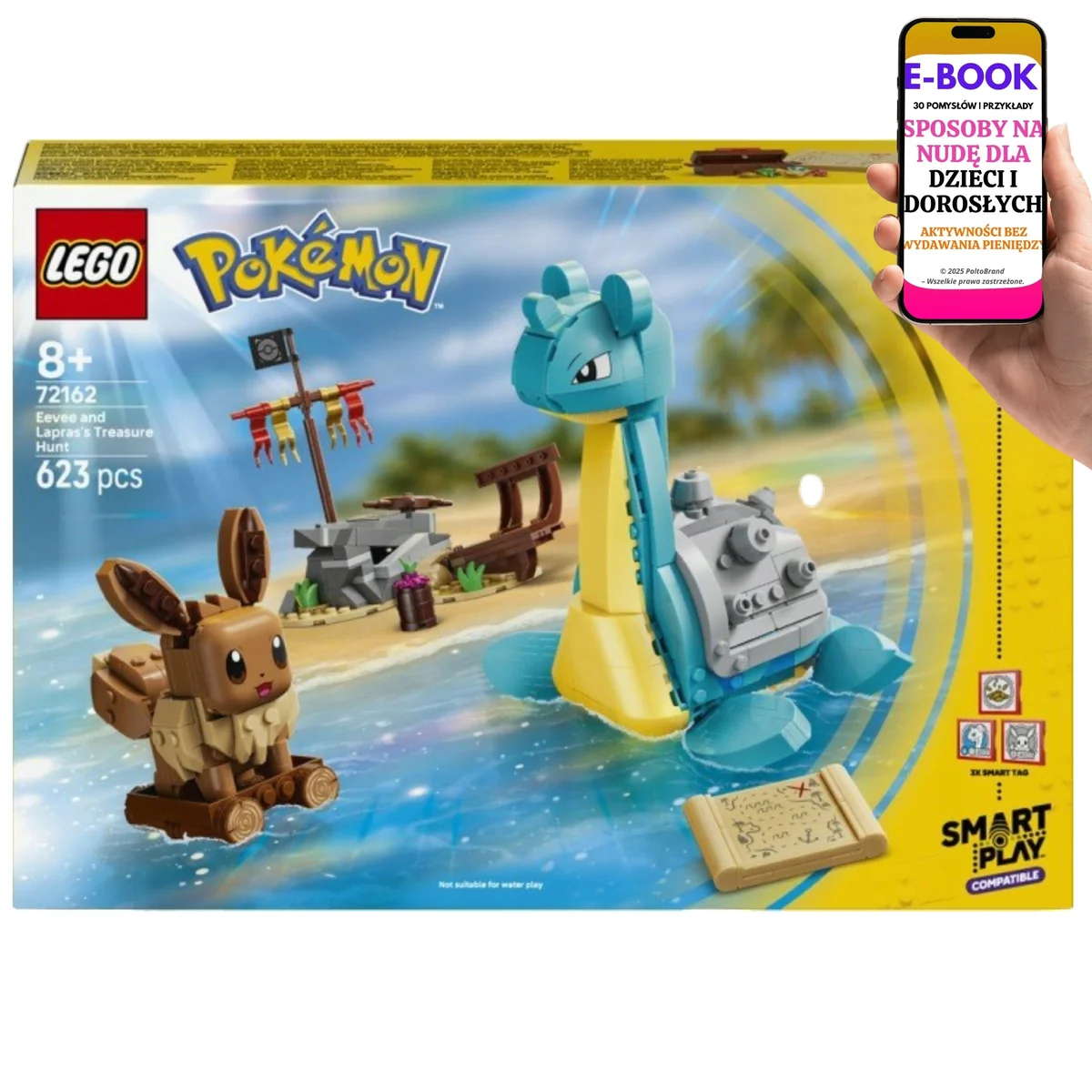 LEGO Pokémon: Eevee and Lapras's Treasure Hunt SMART Play Compatible 72162 Zestaw Klocków Prezent Dla Fana