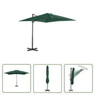 Parasole ogrodowe - The Living Store Parasol wiszący z aluminiowym słupkiem - 250x250 cm - zielony - Parasol Wiszący - miniaturka - grafika 1