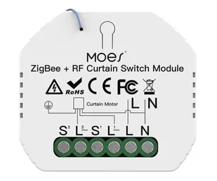 MOES Inteligentny sterownik rolet Zigbee + RF - Systemy inteligentnych domów - miniaturka - grafika 1