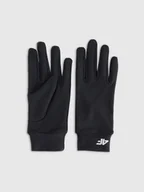 Rękawiczki - 4F Rękawiczki dzianinowe Touch Screen uniseks - czarne L - miniaturka - grafika 1