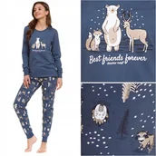 Piżamy damskie - Piżama damska bawełniana DOCTOR NAP 4340 DEEP BLUE XXL - miniaturka - grafika 1