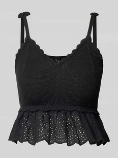Top na ramiączkach o kroju slim fit z mieszanki bawełny model ‘KRISTIN’ - Koszulki i topy damskie - miniaturka - grafika 1