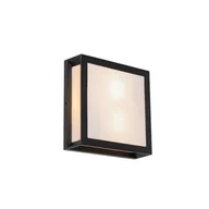 Lampy ogrodowe - QAZQA Nowoczesny kinkiet zewnętrzny czarny 2-punktowy IP44 - Jeffrey - miniaturka - grafika 1
