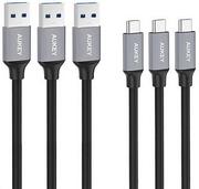  AUKEY CB-CMD1 zestaw 3 szt nylonowych szybkich kabli Quick Charge USB C-USB 3.0 | 3 x 1m | 5 Gbps