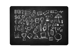 Tablica bezramowa kredowa czarna 90x60m QBOARD - Tablice i flipcharty - miniaturka - grafika 1