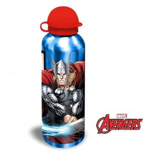 Butelka aluminiowa / bidon / korek niekapek / Avengers / niebieska - Shakery i bidony sportowe - miniaturka - grafika 1