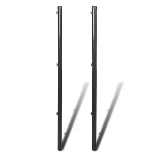 vidaXL Słupki ogrodzeniowe, 2 szt. 115 cm, szare - Akcesoria do ogrodzeń - miniaturka - grafika 1