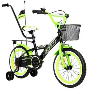 Rower dziecięcy GERMINA BMX 16 cali dla chłopca Czarno-zielony - Rowery - miniaturka - grafika 1